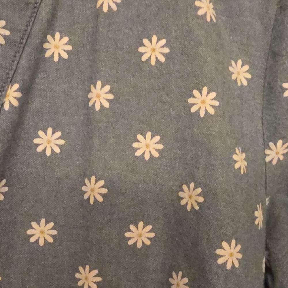 Basic Editions Blue Floral Button Down Shirt - image 3